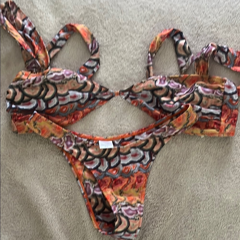 Strawberry Milk Mob Geode Pattern Bikini